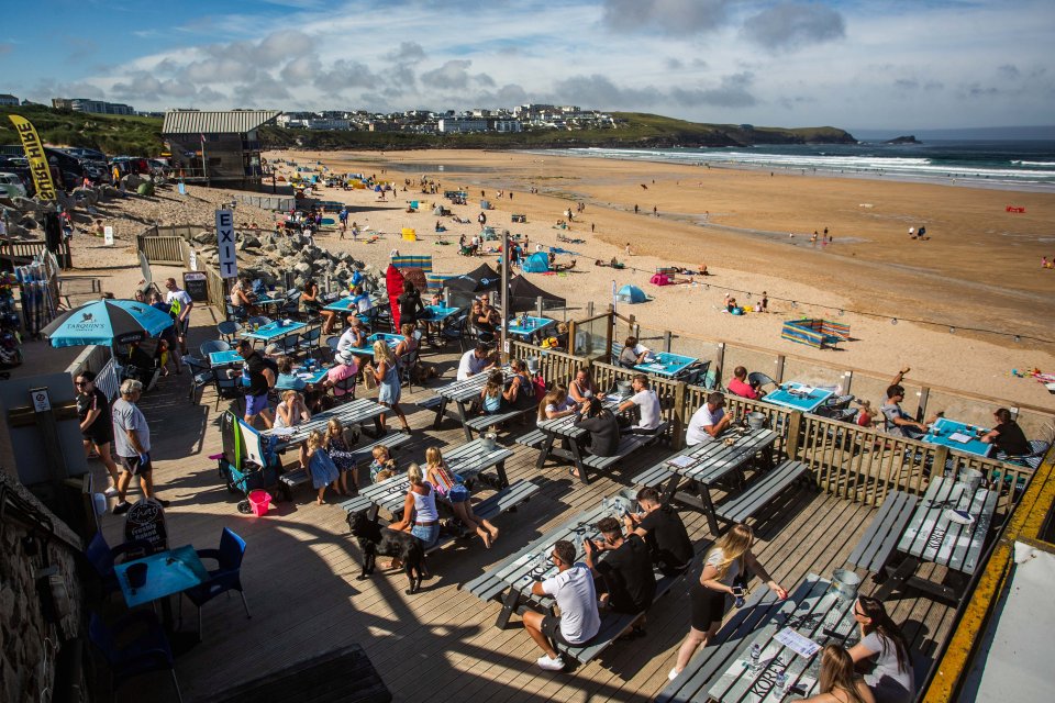 Punters pack out a beach-side cafe