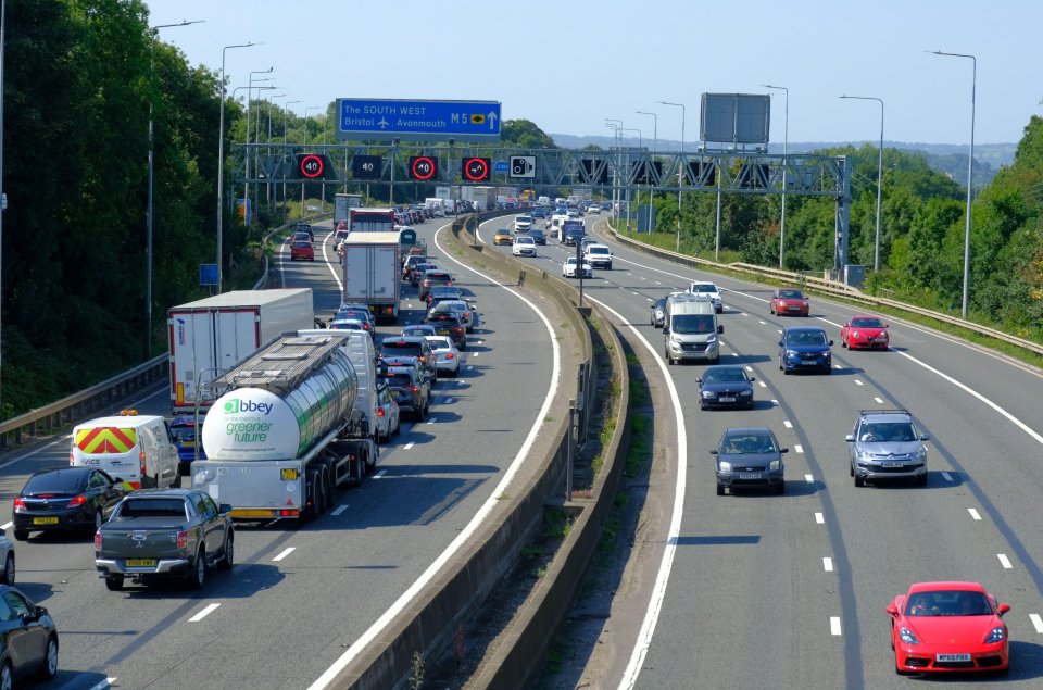 Huge queues of traffic near Bristol as Brits head off on staycations amid the heatwave