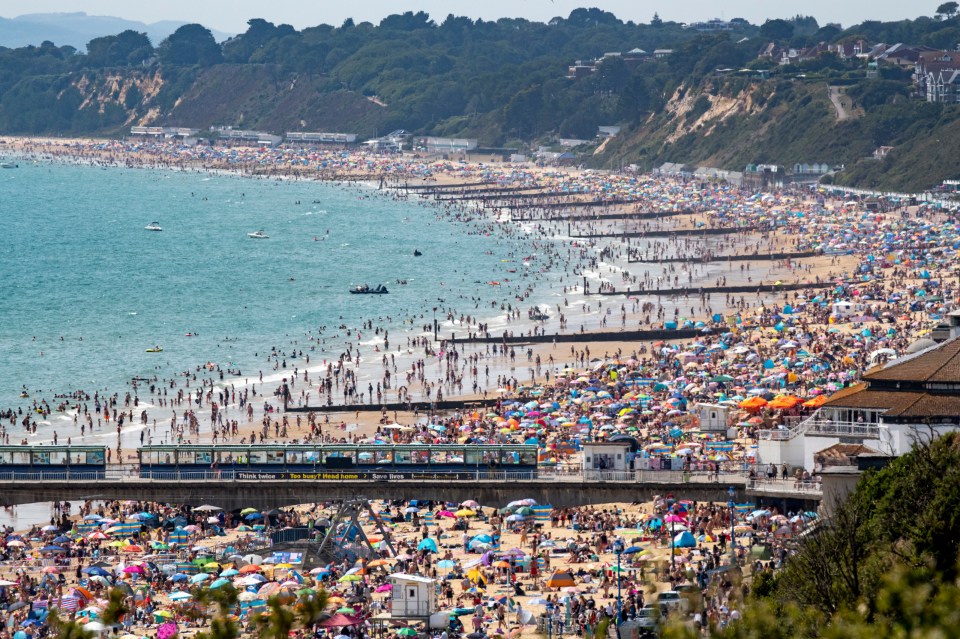 Bournemouth beach was packed to capacity