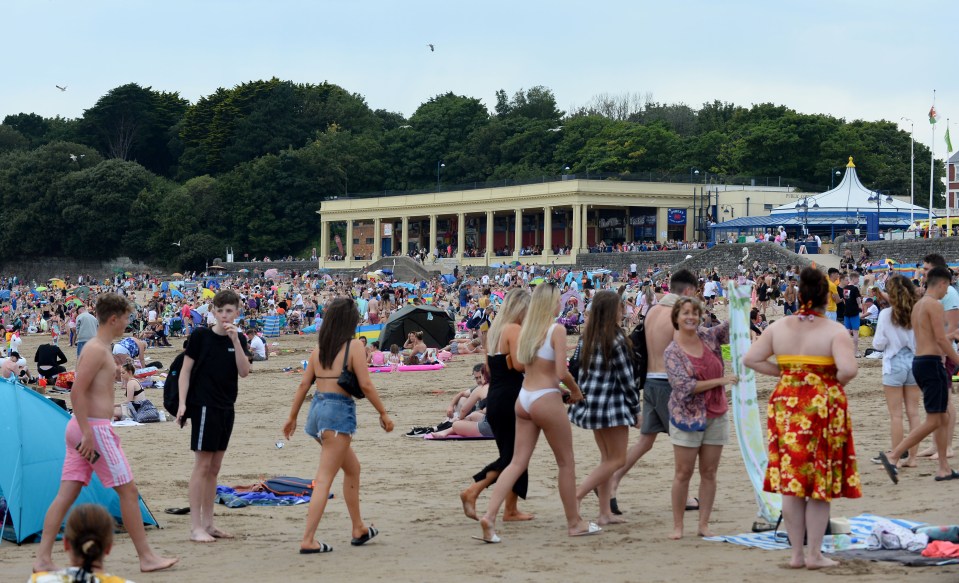 Barry beach in Wales was packed out 