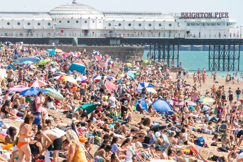 Every inch of Brighton's pebbles was rammed with sunseekers