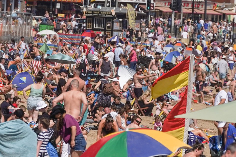 Packed sands in Scarborough