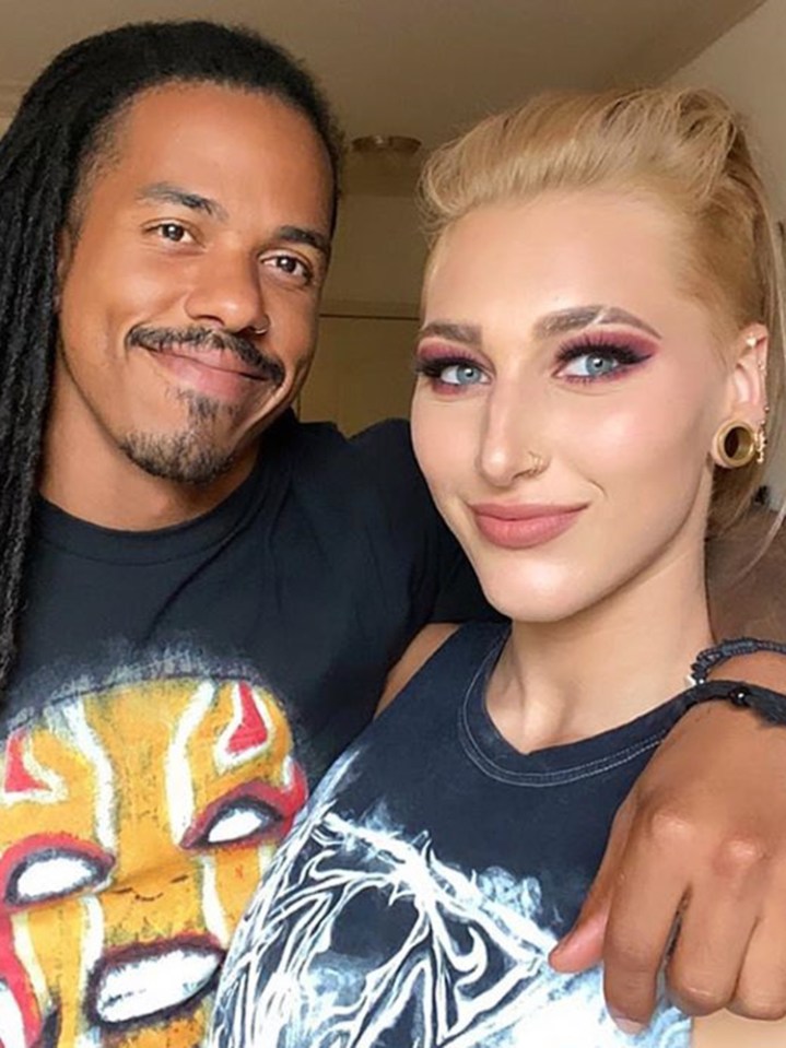 WWE star Rhea Ripley has shown off her new blonde look in this photo with boyfriend Demetri Jackson