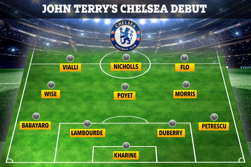 How the team lined up - with JT on the bench until he replaced Petrescu in the 86th minute