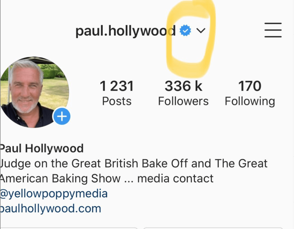 Paul Hollywood, 54, warned his followers to be careful of scam accounts