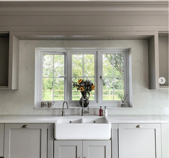 The gorgeous kitchen decorated with sunflowers