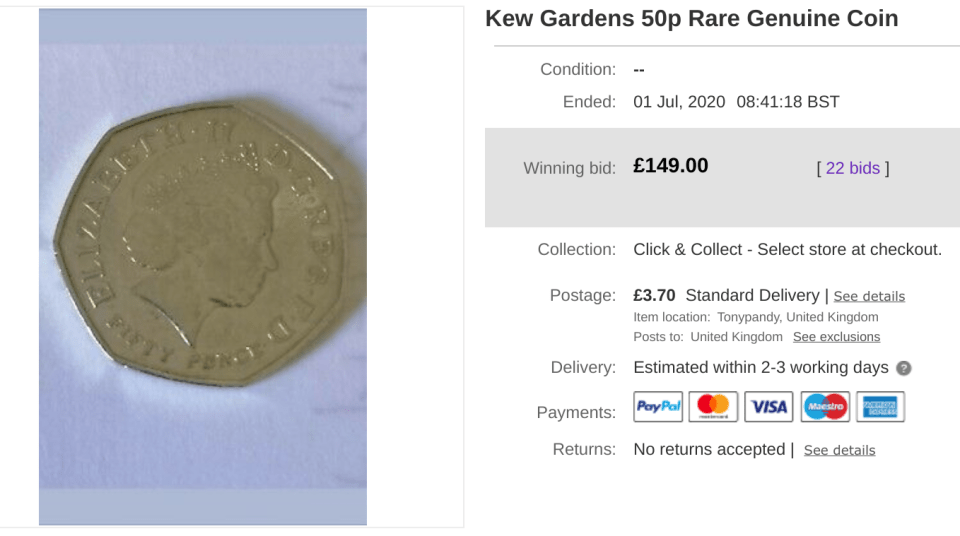 It ended up selling for £149 just 24 hours after being listed for 99p