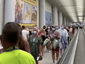 Huge queues are Majorca Airport greeted arrivals