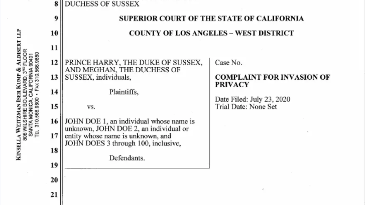 The 10-page legal doc filed in the Superior Court of the State of California