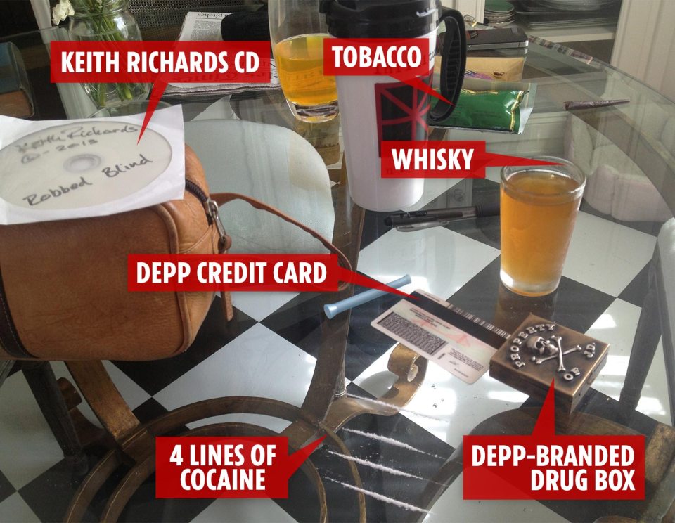 A photo shown at the trial has revealed Depp's chaotic lifestyle