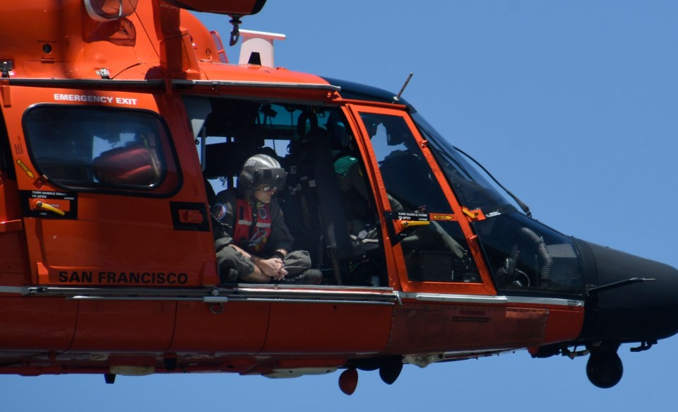 A helicopter taking part in the search