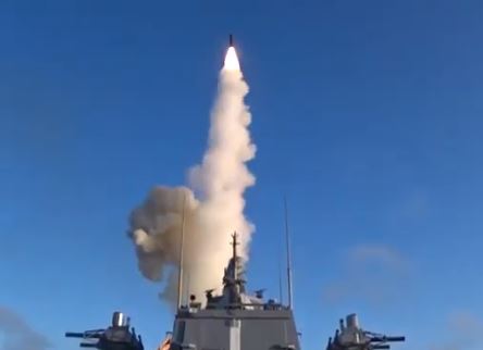 Admiral Gorshkov fires a missile during a previous test