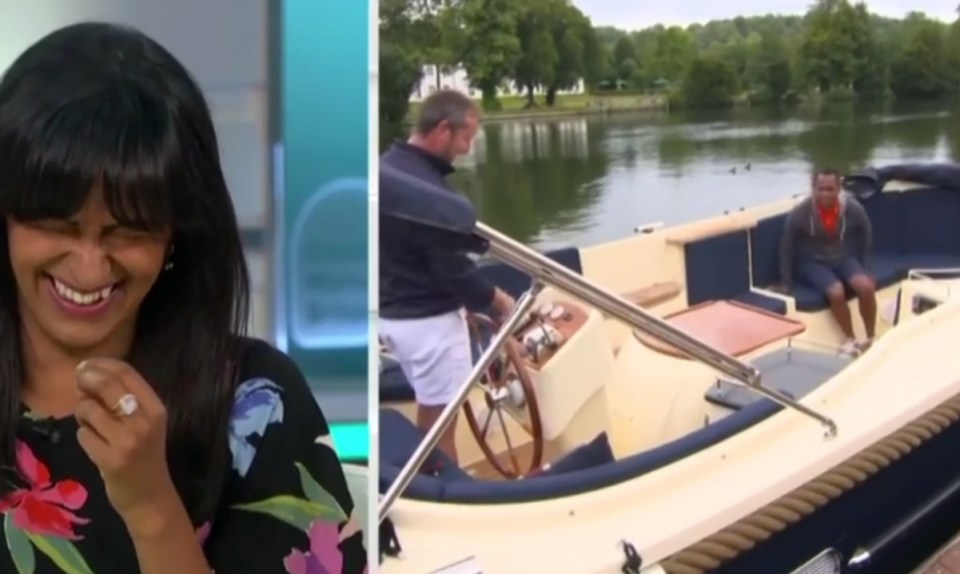 Presenter Ranvir Singh was left giggling at Andi's gaffe