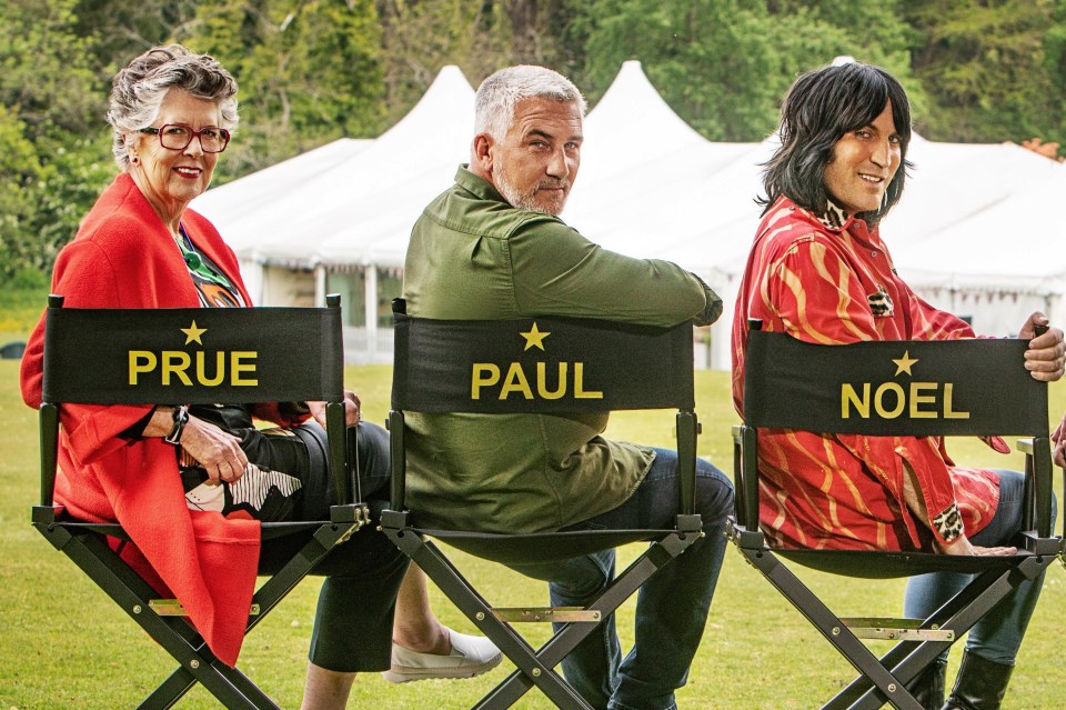 Paul Hollywood, Prue Leith and Noel Fielding have started filming a new series of The Great British Bake Off (pictured on previous series)