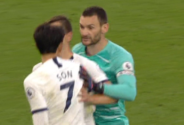 Hugo Lloris and Son Heung-min were involved in a stunning bust-up at half-time