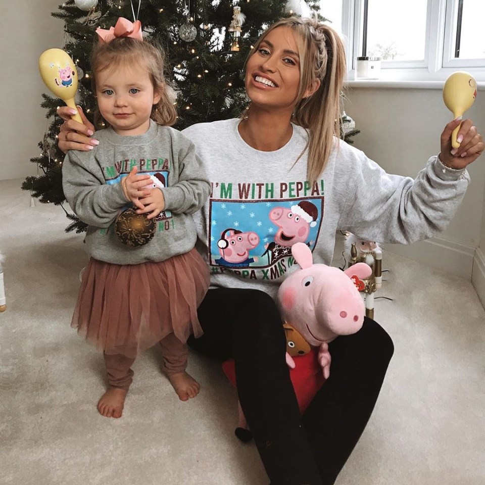 The mum and daughter advertise Peppa Pig's charity single, Bing Bong Christmas, last December