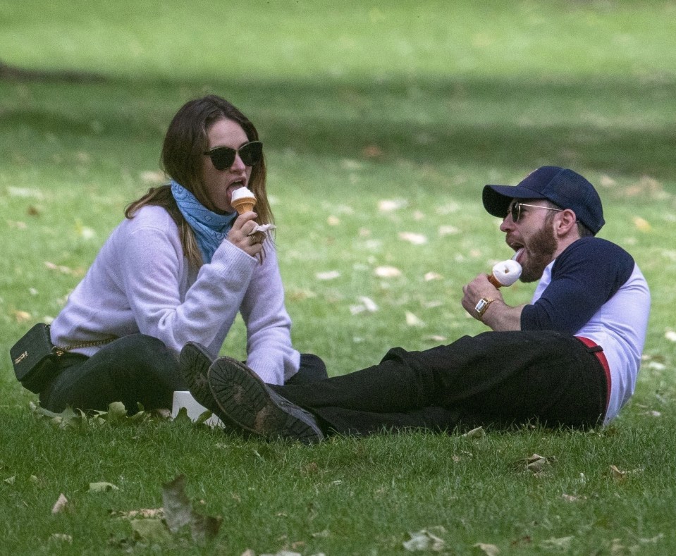 Lily James and Chris Evans enjoyed ice-creams together in London