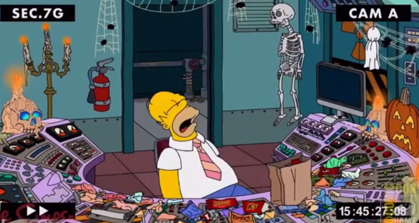 Homer also over does it with the candy while at work 