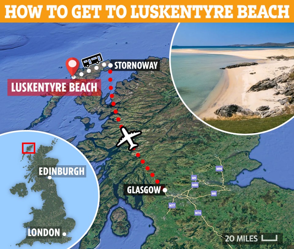 Luskentyre is located in the north of the UK on the Isle of Harris