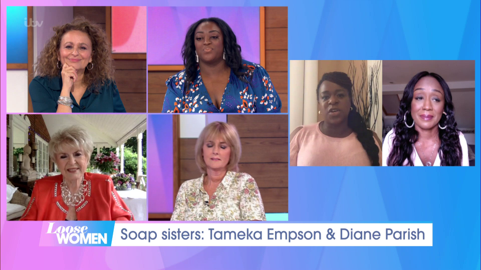 She and Diane spoke to the Loose Women panel via video link from their homes