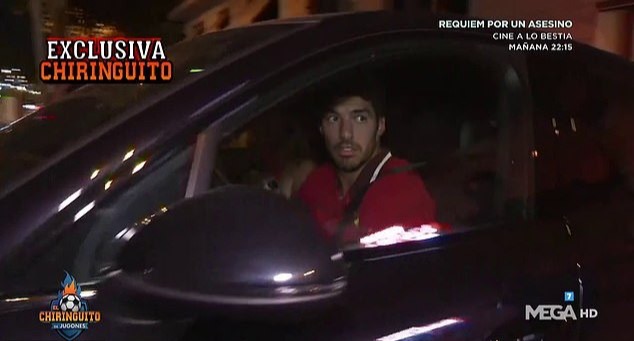 Messi was captured leaving a restaurant with best pal Luis Suarez