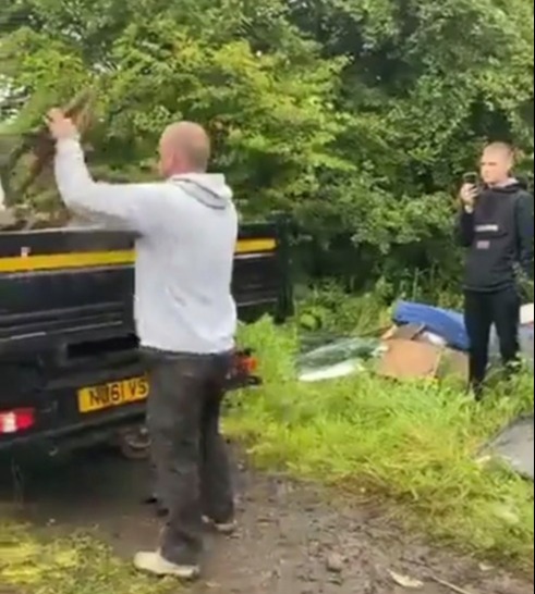 The farmer sent his video to ClearWaste - an app which lets disgruntled members of the public report fly-tipping to them