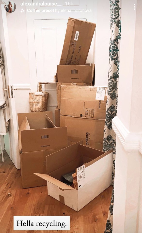 Alexandra received a huge delivery as she organised her living room