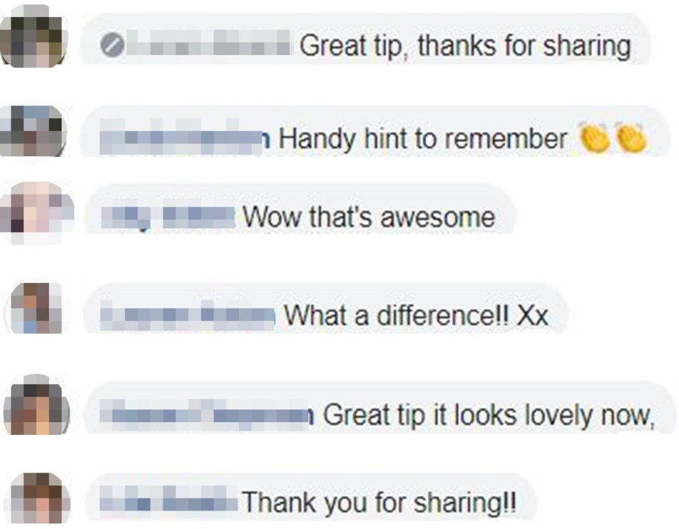 More than 1,500 people liked her post thanking her for sharing the tip