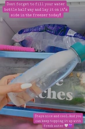 It means one side is frozen while the can fill the other with water to drink