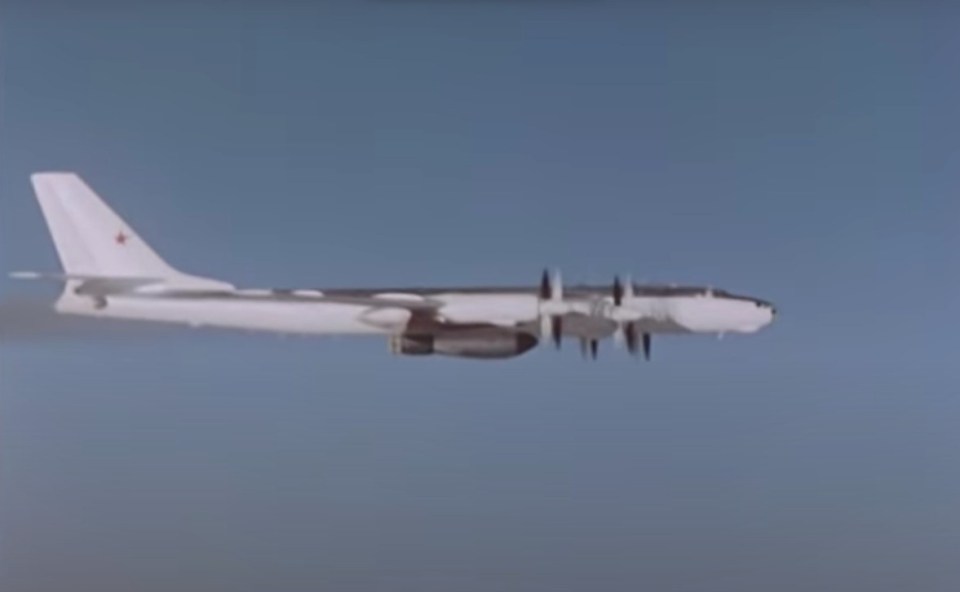 The bomber plane pictured before it drops the giant nuclear device 