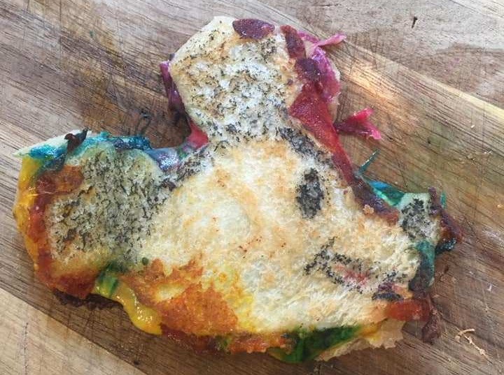 The mum attempted to make a rainbow grilled cheese, in the shape of Mickey Mouse, for her daughter 