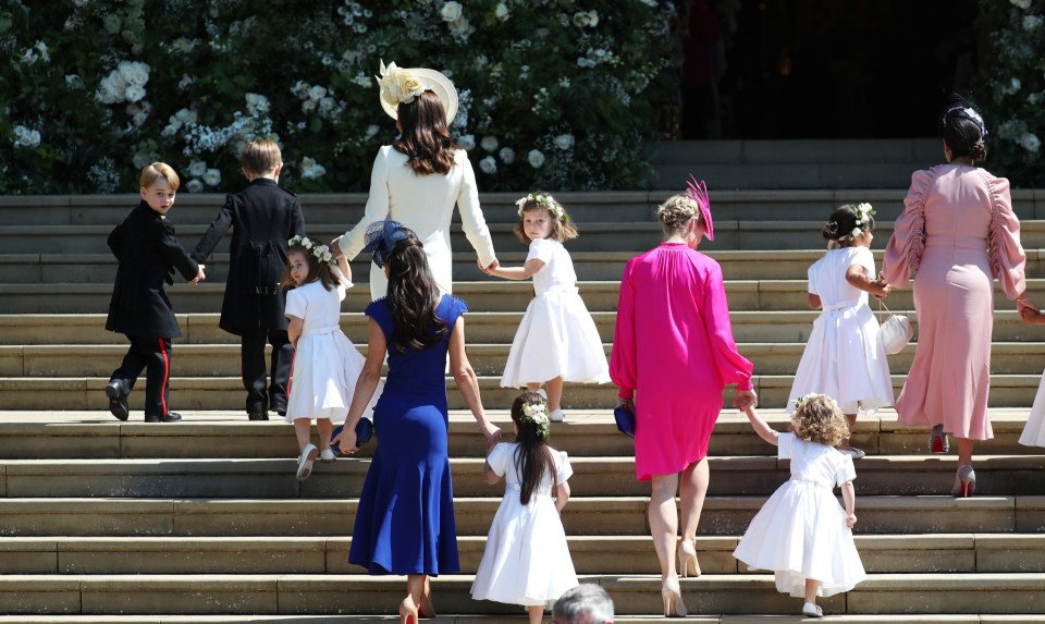 Jessica's three children were included in Harry and Meghan's bridal party - along with Prince George and Princess Charlotte