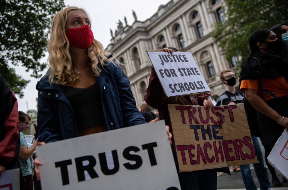 Furious students protested in London over their A-level results