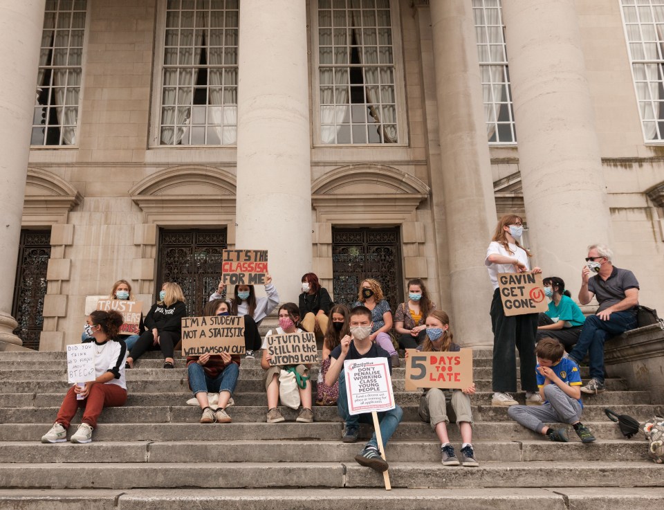 Students took part in a protest in Millennium Square, Leeds today, despite the U-turn