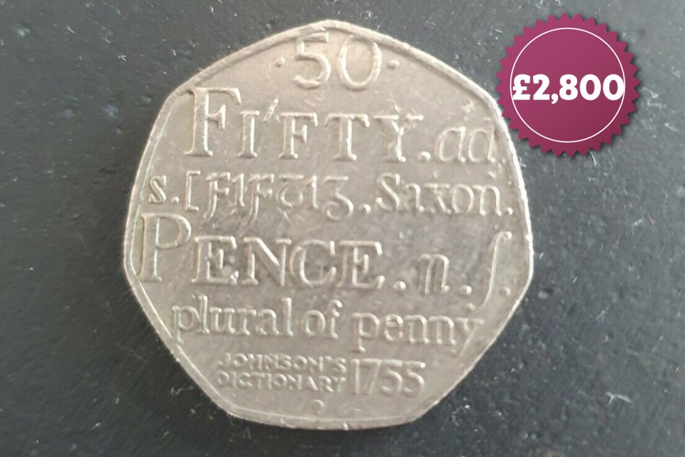 The 50p was minted in 2005 to mark 250 years since the publication of Samuel Johnson’s dictionary