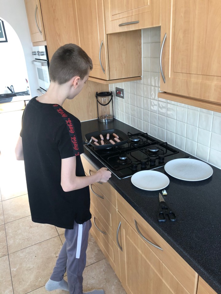 Gabriel, pictured, and Zachary often make their own lunches