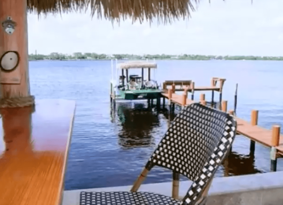 The home boasts a renovated boat dock