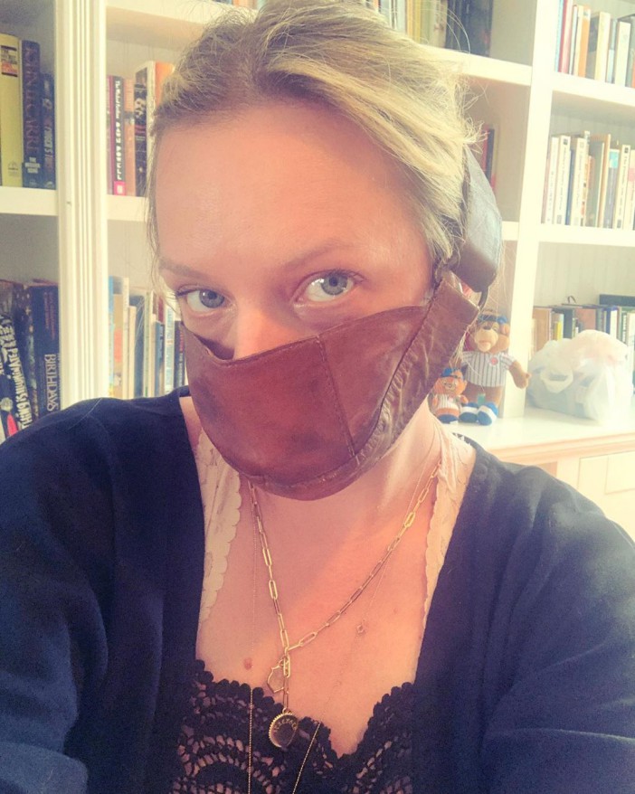 Elisabeth Moss is recycling her 'silence' mask to help beat the spread of Covid-19