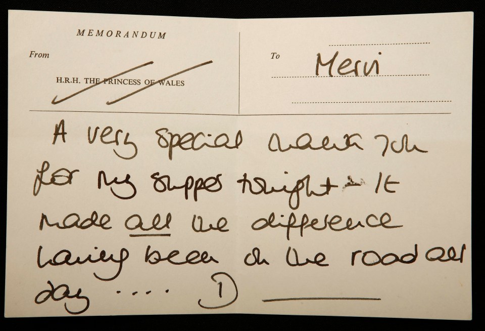 Princess Diana showed her gratitude for the chef with postcards