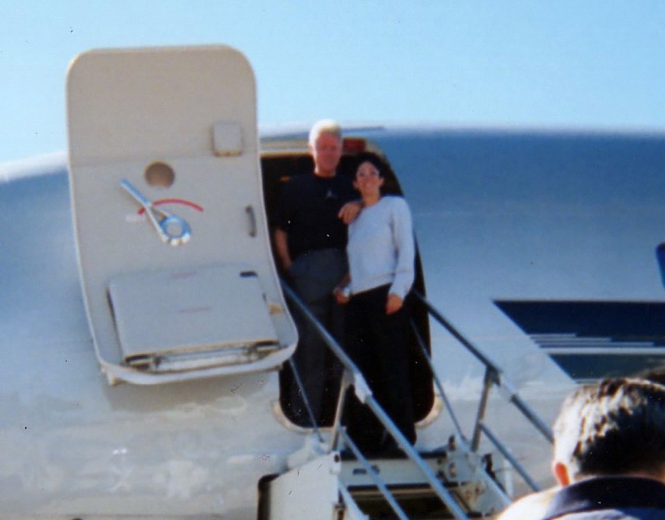 Bill Clinton poses with Ghislaine Maxwell