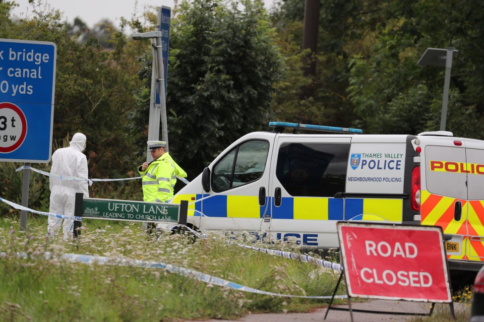 Police attending the scene of PC Harper’s death