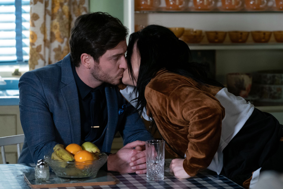 EastEnders stars will kiss on screen through a plastic sheet that will be edited out of the final cut. Gray and Witney lock lips in scenes filmed before lockdown.