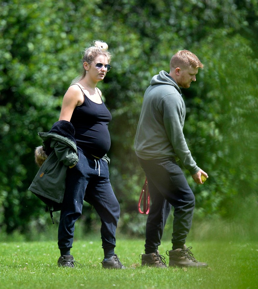 Briony shows off her growing bump