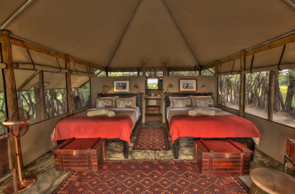 Their glamping trip was at Meno A Kwena, in a £1,500-a-night tent with a private terrace and en-suite bathroom