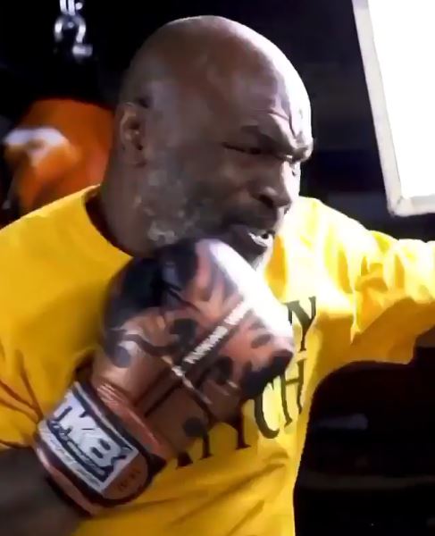 Mike Tyson has showed off his sparring skills ahead of the fight 