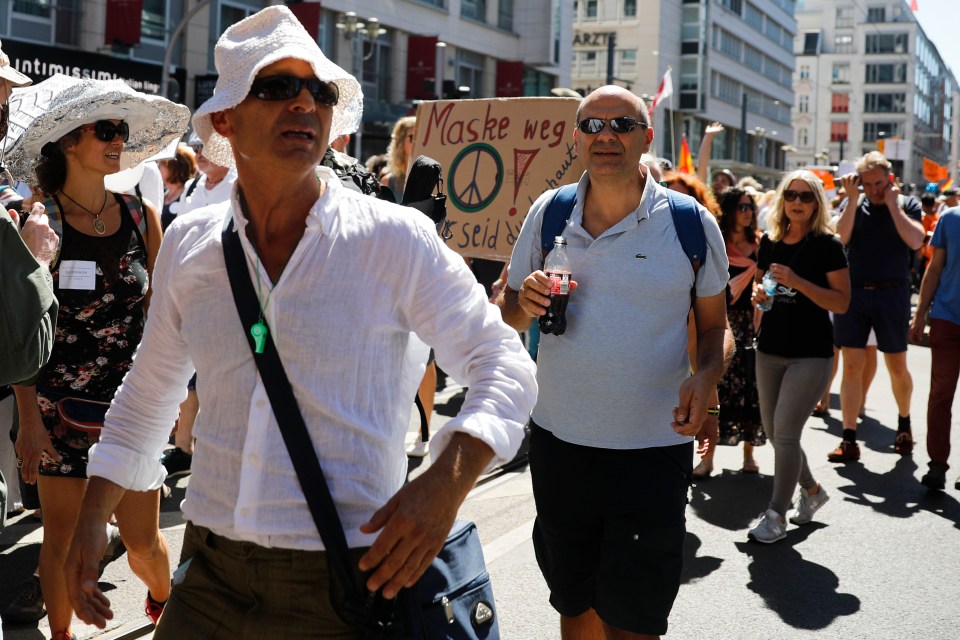 The protests come as cases surge in many parts of Germany