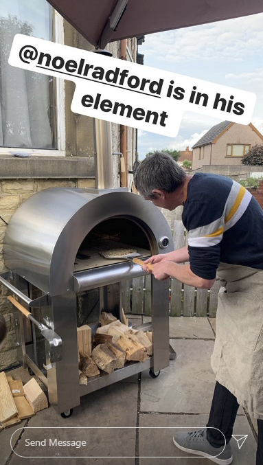 The family have been enjoying their new pizza oven at home