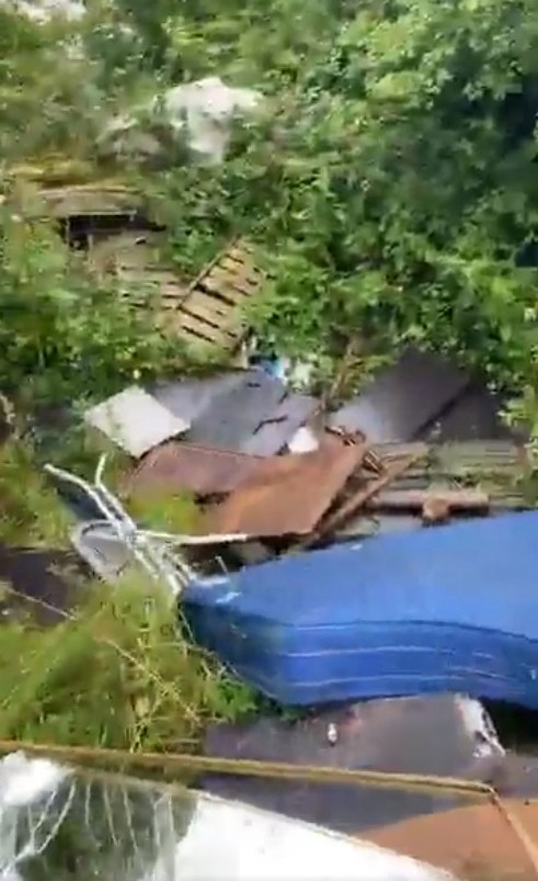 A mattress was among a load of rubbish that had been dumped on his field