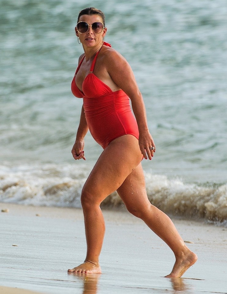 Coleen Rooney has been snapped on the beach in Barbados