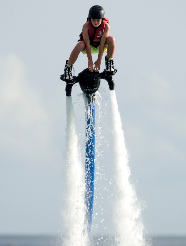 Oldest son Kai showed off his impressive Flyboard skills